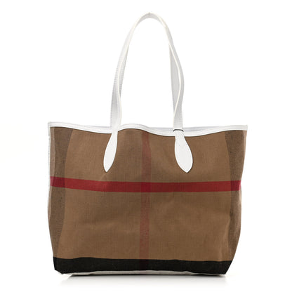 Burberry Canvas House Check Union Jack Sketchbook Reversible Doodle Tote Red White Blue 1 of 17