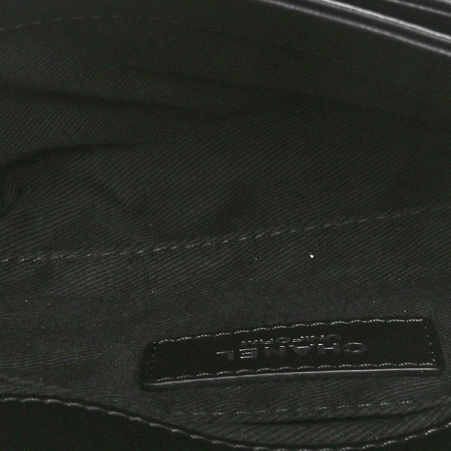 Calfskin Quilted CC Uniform Flap Belt Bag Black