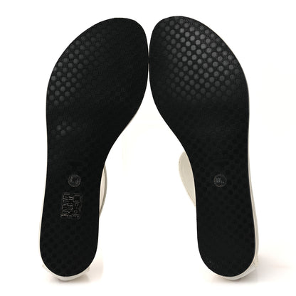 Gucci Calfskin GG Zip Thong Sandals 40.5 White 7 of 16