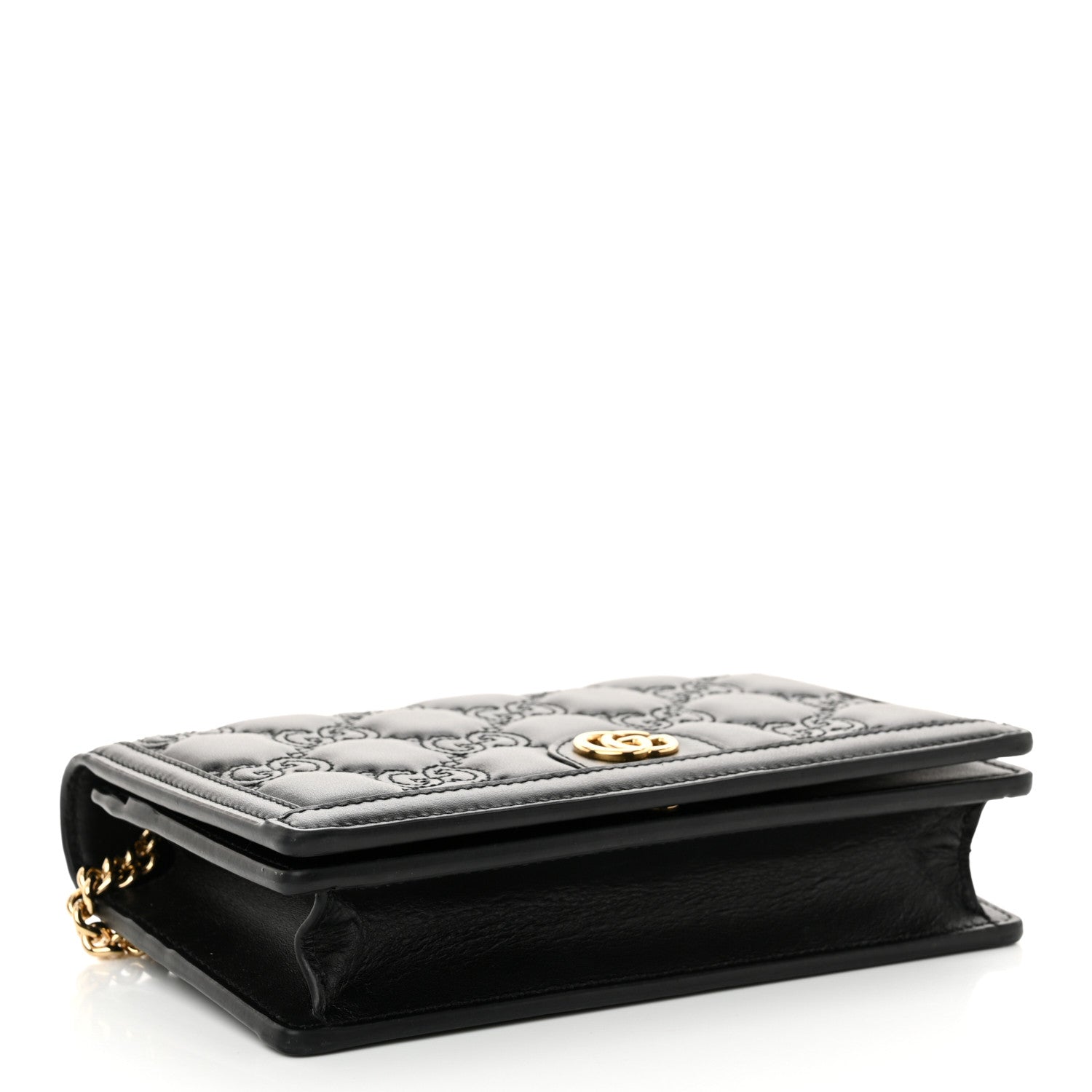 Gucci Calfskin GG Matelasse Chain Wallet Black 4 of 10