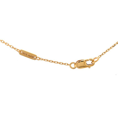 Van Cleef & Arpels 18K Rose Gold Carnelian Sweet Alhambra Pendant Necklace 4 of 4