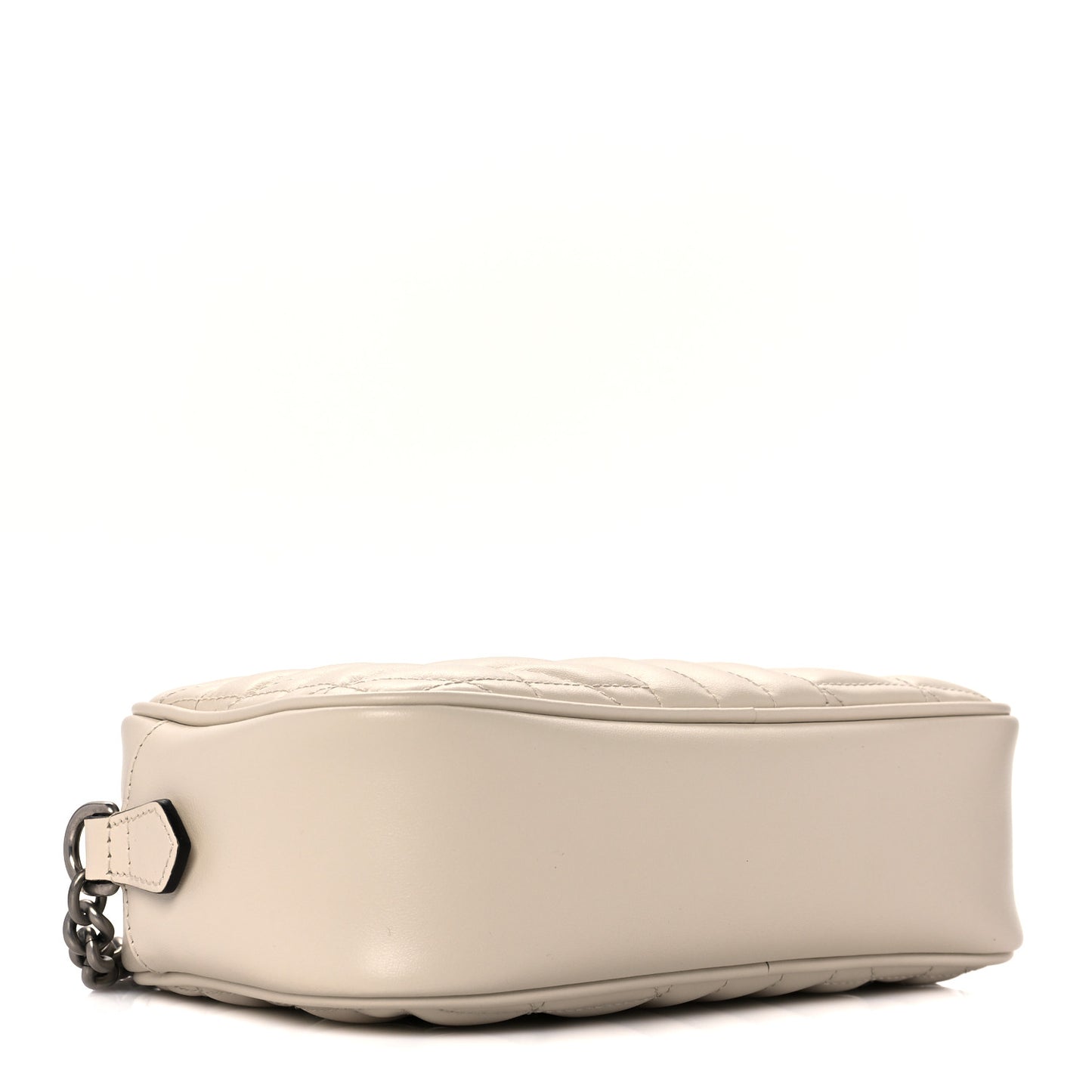 Calfskin Matelasse Aria Small GG Marmont Chain Shoulder Bag Mystic White