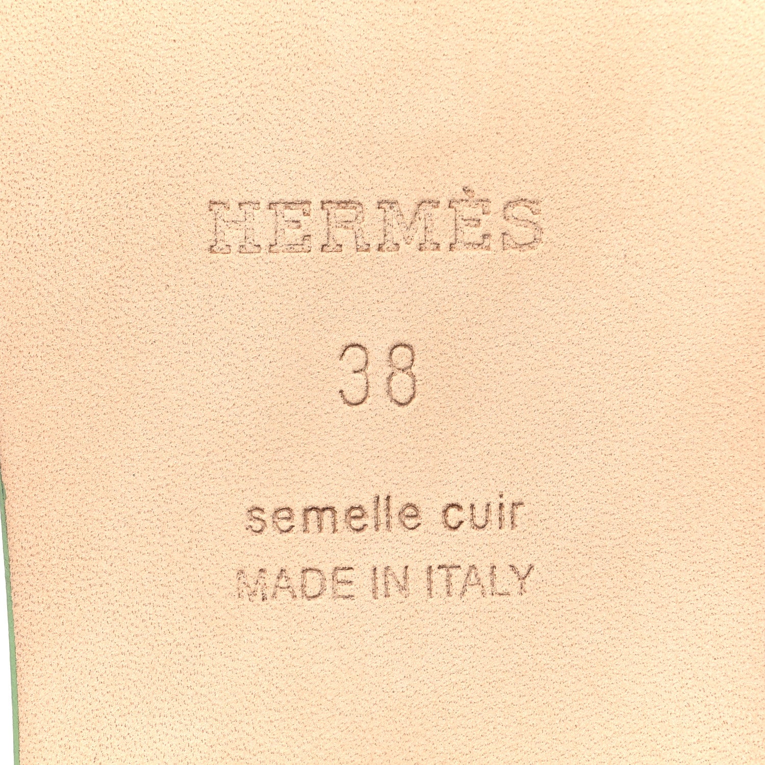 Hermes Epsom Oran Sandals 38 Vert Pomme 7 of 9