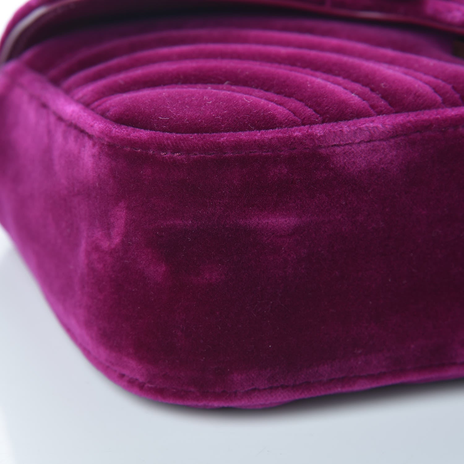 Gucci Velvet Matelasse Mini GG Marmont Shoulder Bag Fuchsia Violet Cyclamen 8 of 10