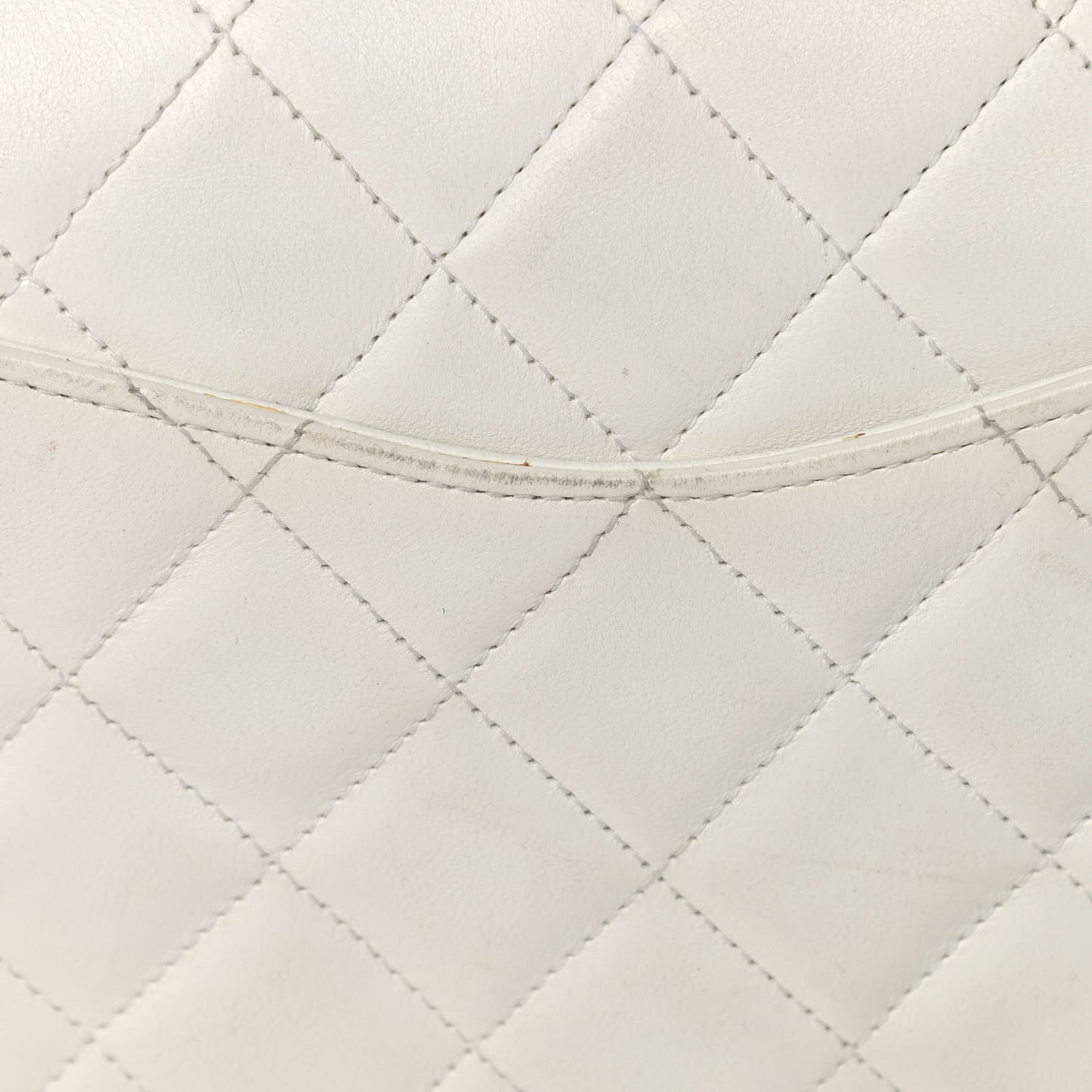 Lambskin Quilted Small Double Flap White