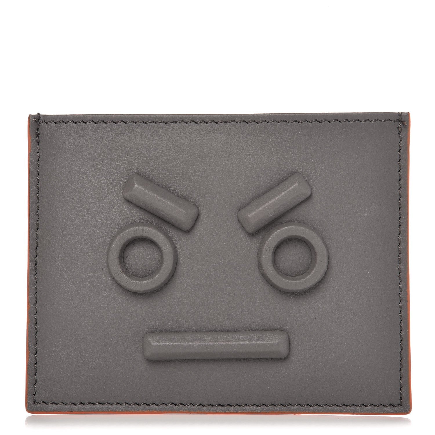 Fendi Vitello Century Face No Words Monochrome Card Holder Acciaio 1 of 7