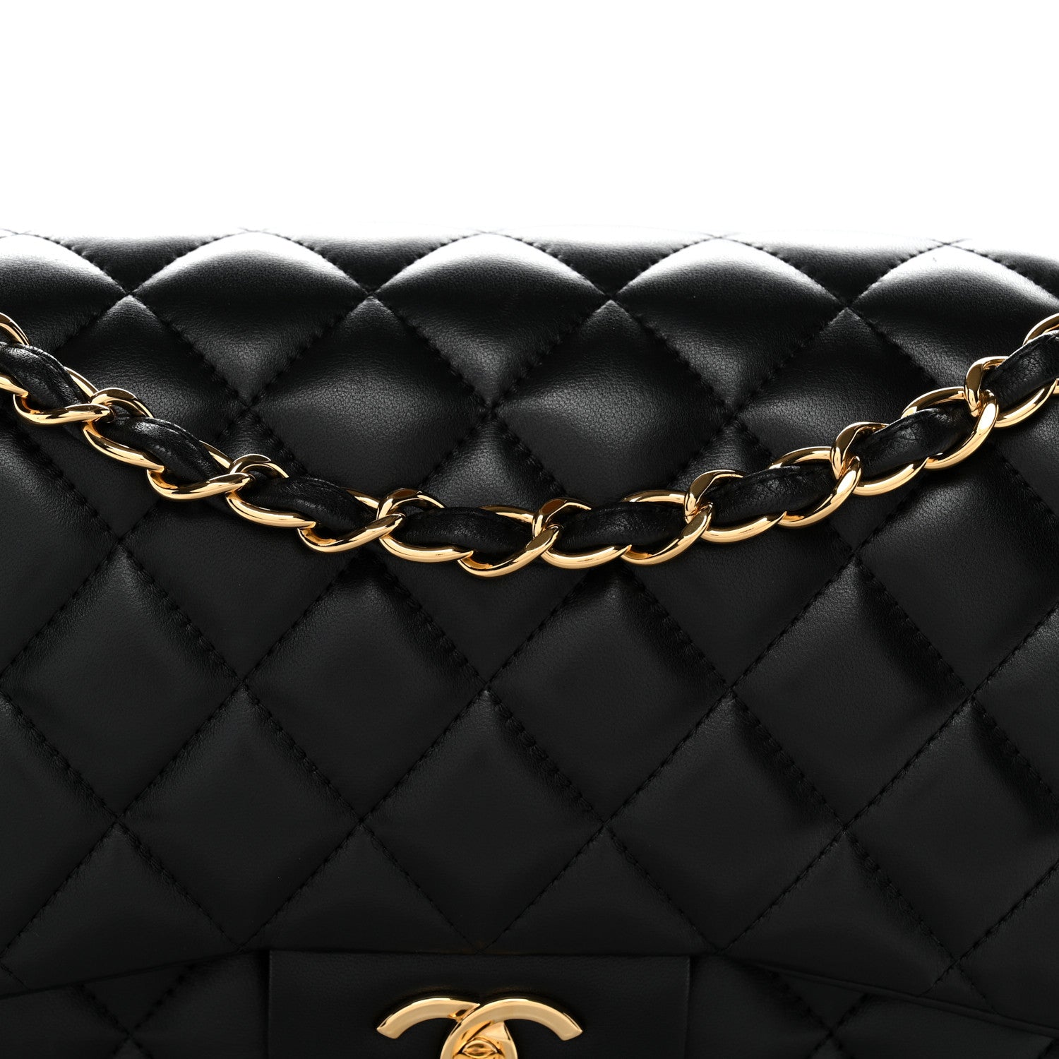 Chanel Lambskin Quilted Jumbo Double Flap Black 8 of 10
