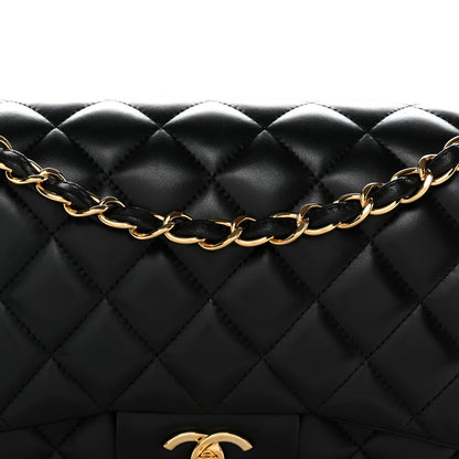 Chanel Lambskin Quilted Jumbo Double Flap Black 8 of 10