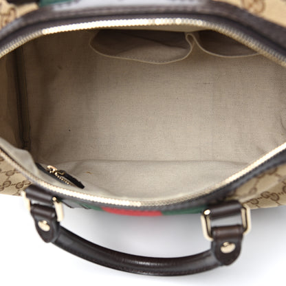Gucci Monogram Vintage Web Medium Boston Dark Brown 4 of 10