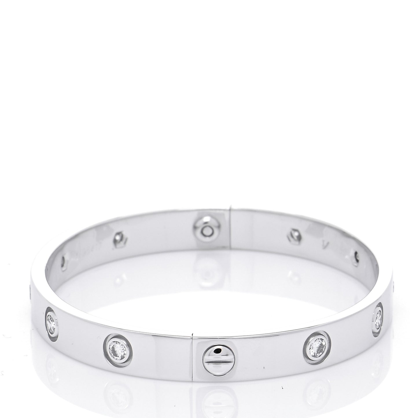 18K White Gold 10 Diamond LOVE Bracelet 16