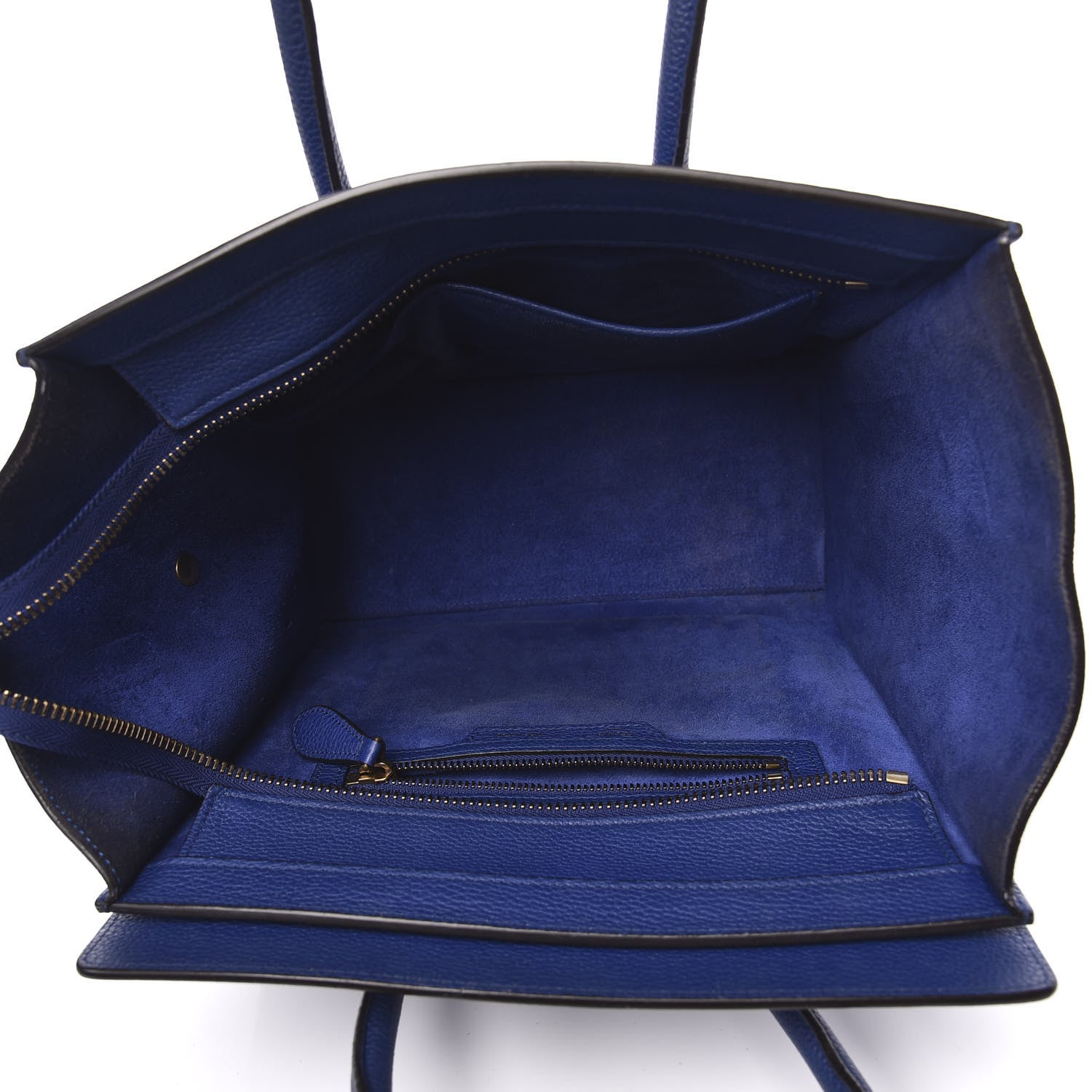 Celine Drummed Calfskin Micro Luggage Indigo 4 of 16