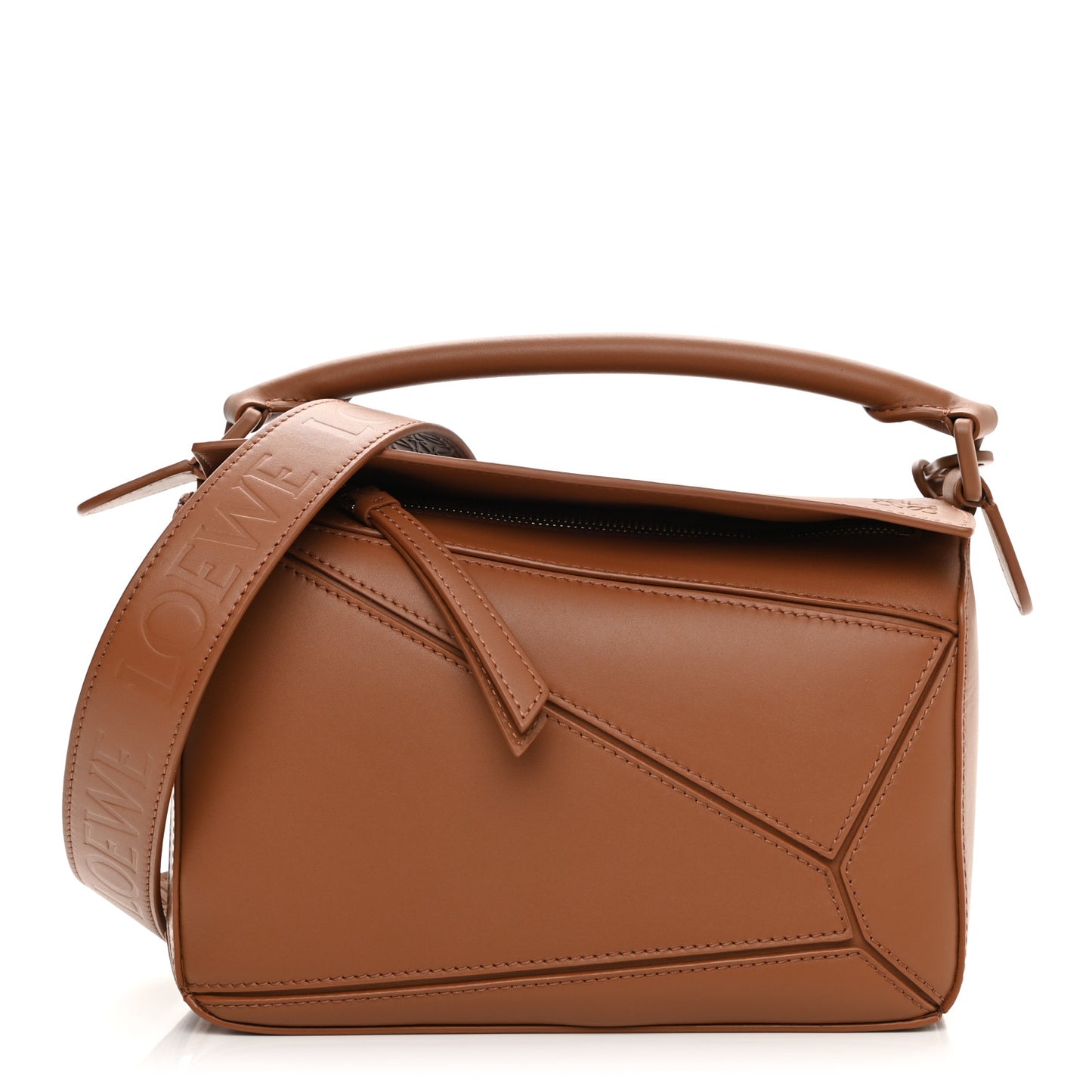 Satin Calfskin Small Puzzle Bag Pecan