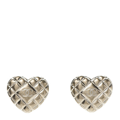 Chanel Quilted CC Heart Earrings Gold 1 of 5