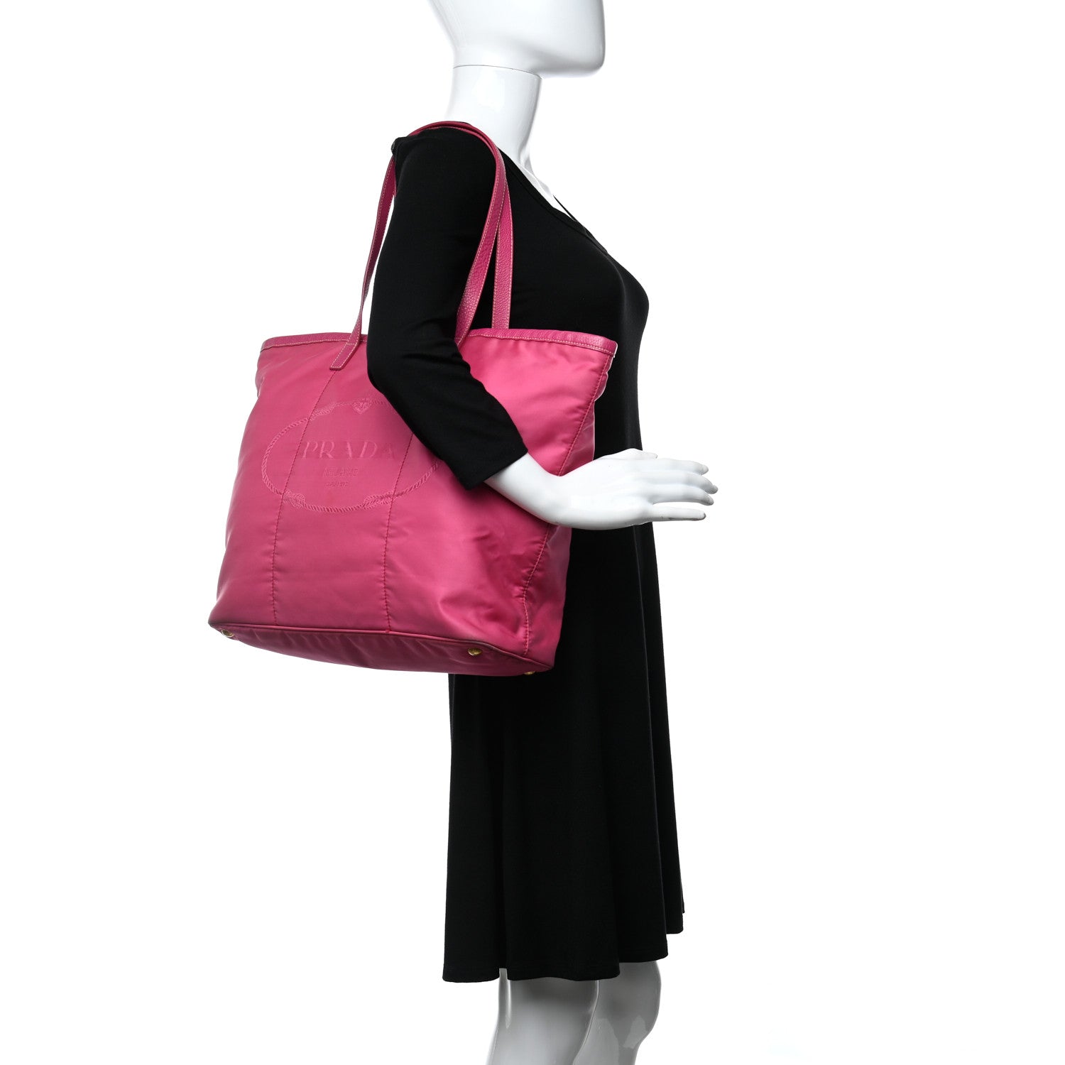 Prada Tessuto Nylon Jacquard Logo Tote 2 of 17