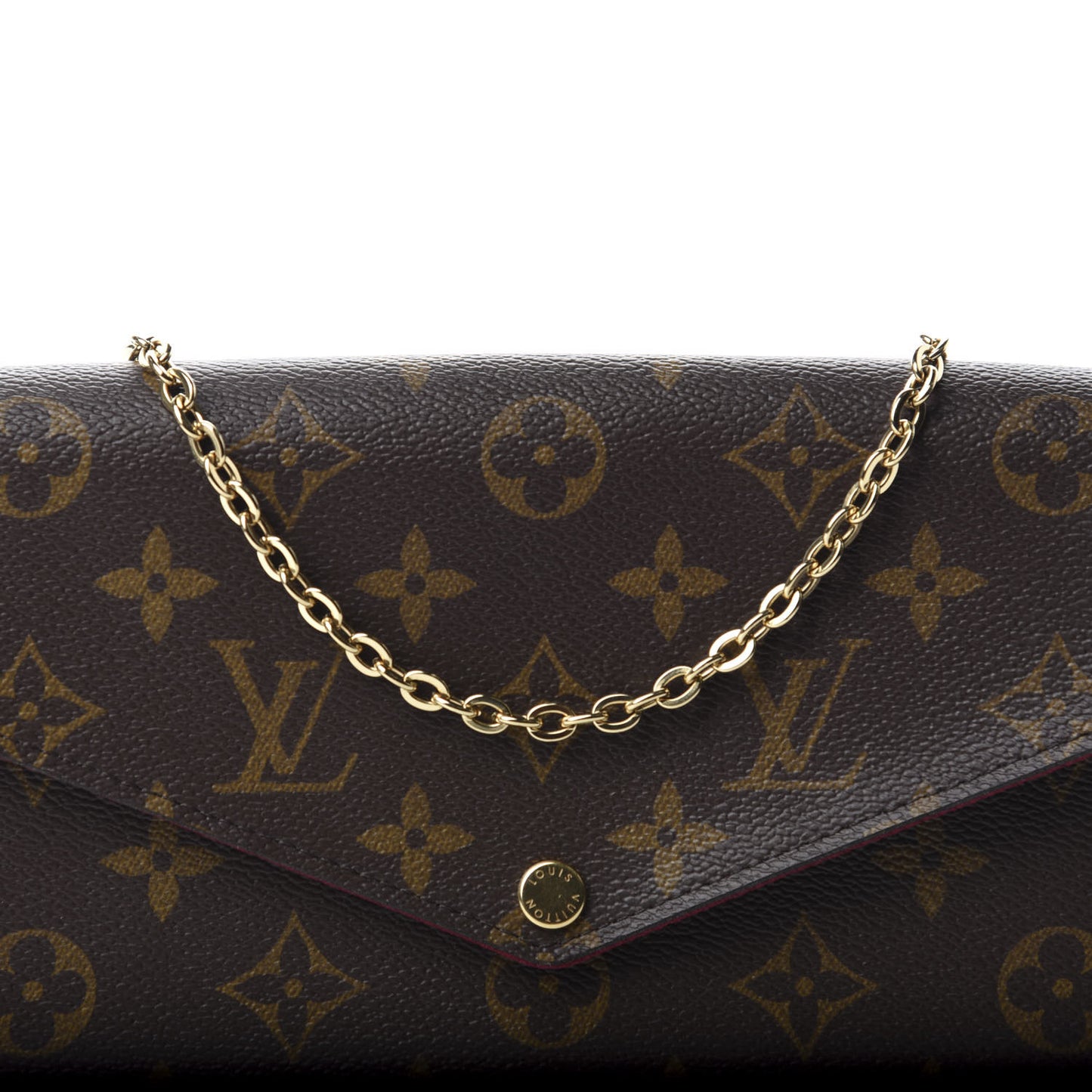 Monogram Pochette Felicie Chain Wallet Fuchsia