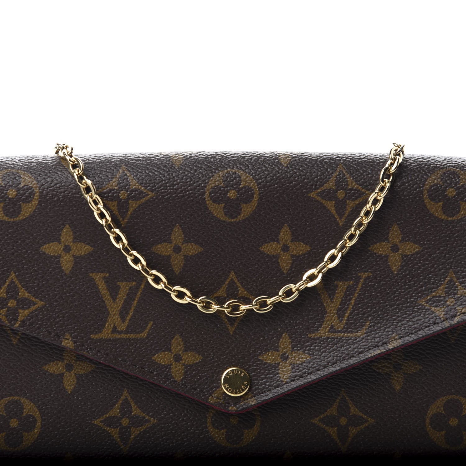 Louis Vuitton Monogram Pochette Felicie Chain Wallet Fuchsia 12 of 13