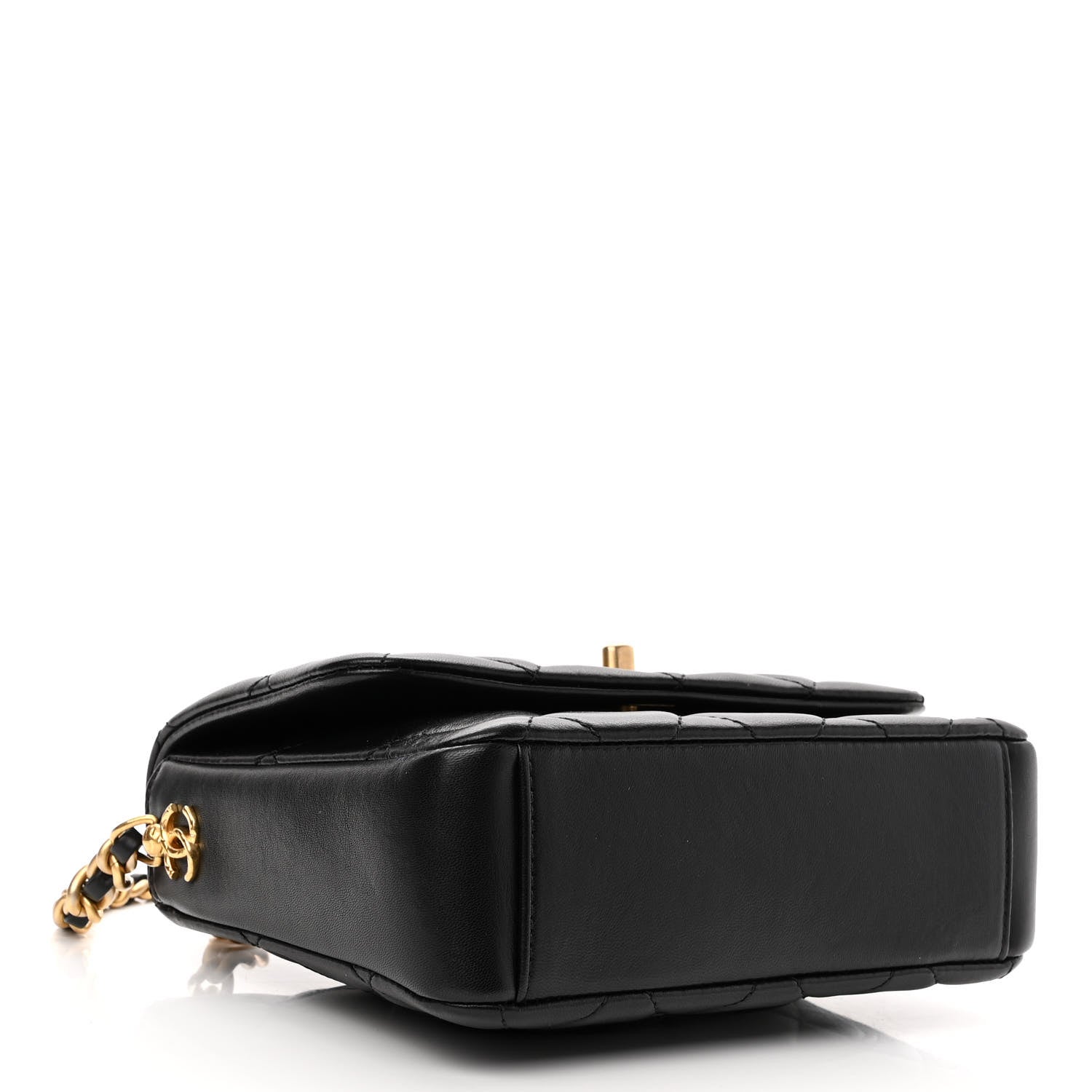 Chanel Lambskin Quilted Small Side Note Flap Black 4 of 10