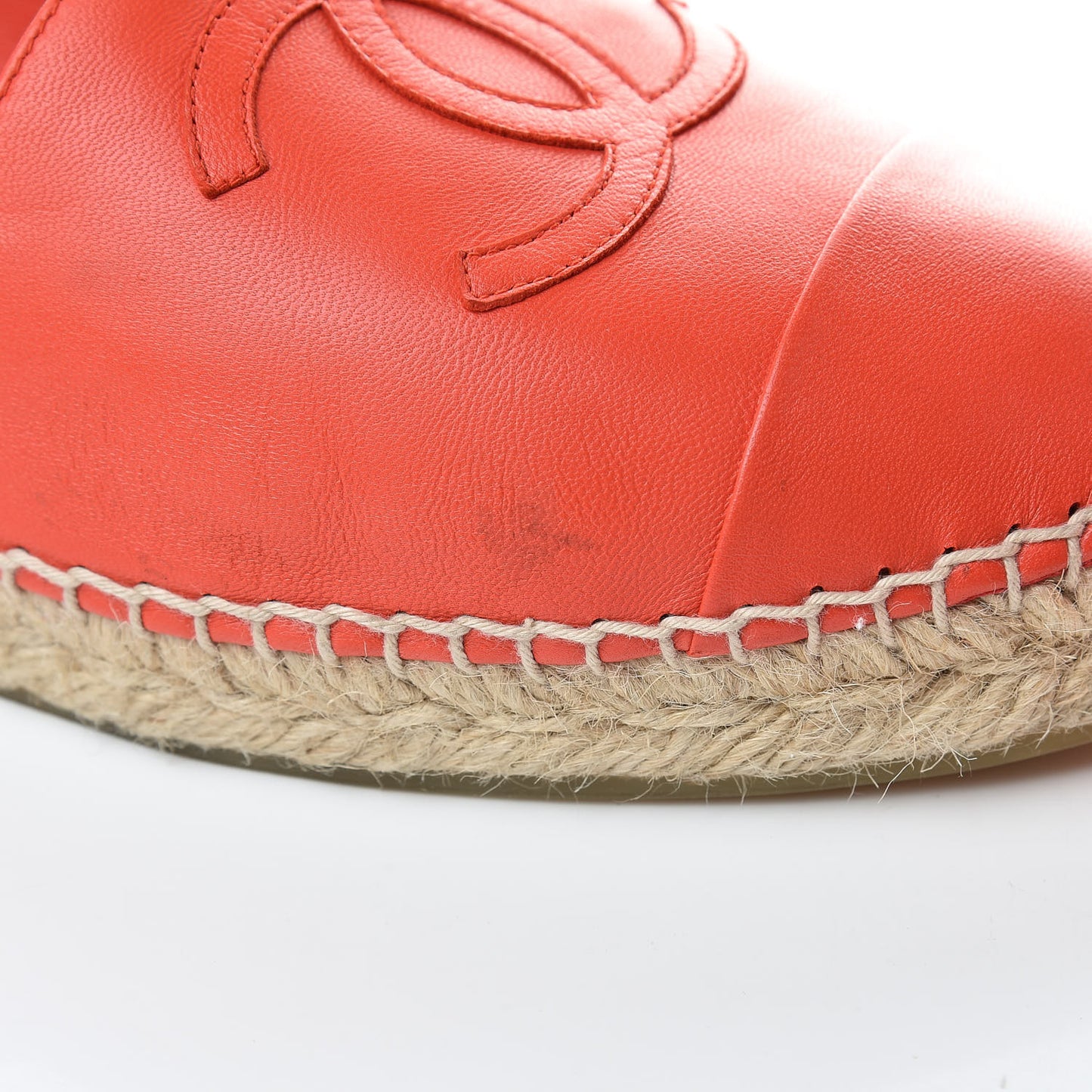 Lambskin CC Espadrilles 40 Red