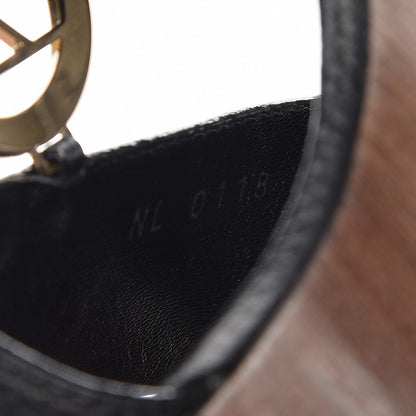 Louis Vuitton Calfskin Vedette Wedge Sandals 41 Black 9 of 10