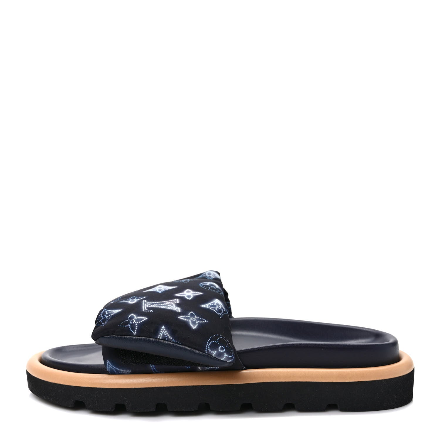 Louis Vuitton Nylon Monogram Womens Pool Pillow Comfort Mules 40 Navy Blue 1 of 7