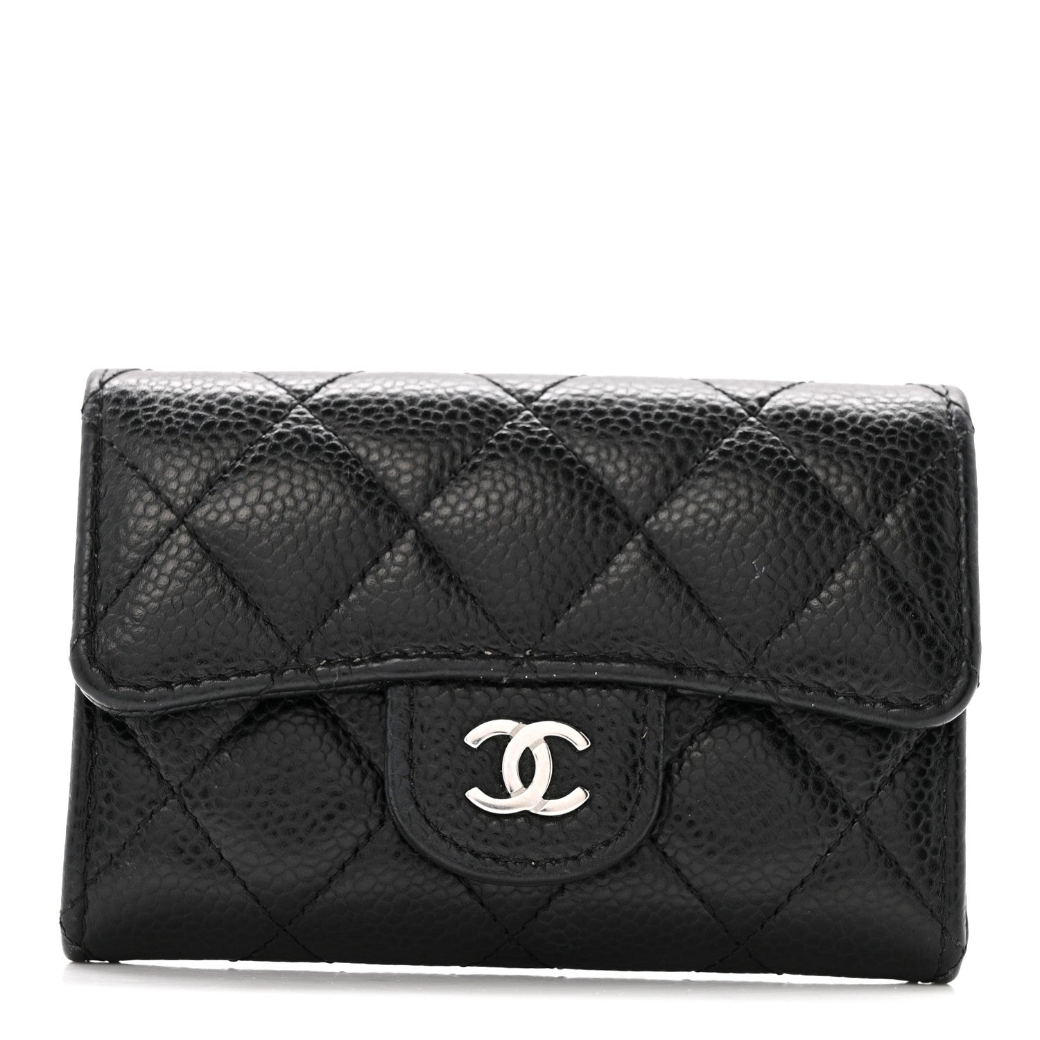 Chanel Caviar Quilted Flap Card Holder Wallet Black 1 of 10