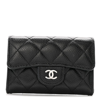Chanel Caviar Quilted Flap Card Holder Wallet Black 1 of 10