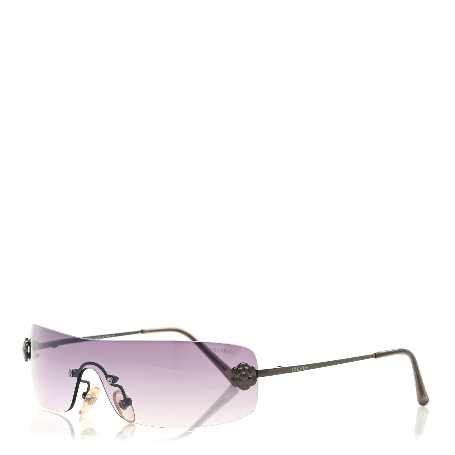 Chanel Metal Rimless Camellia Sunglasses 4086 Grey 1 of 7