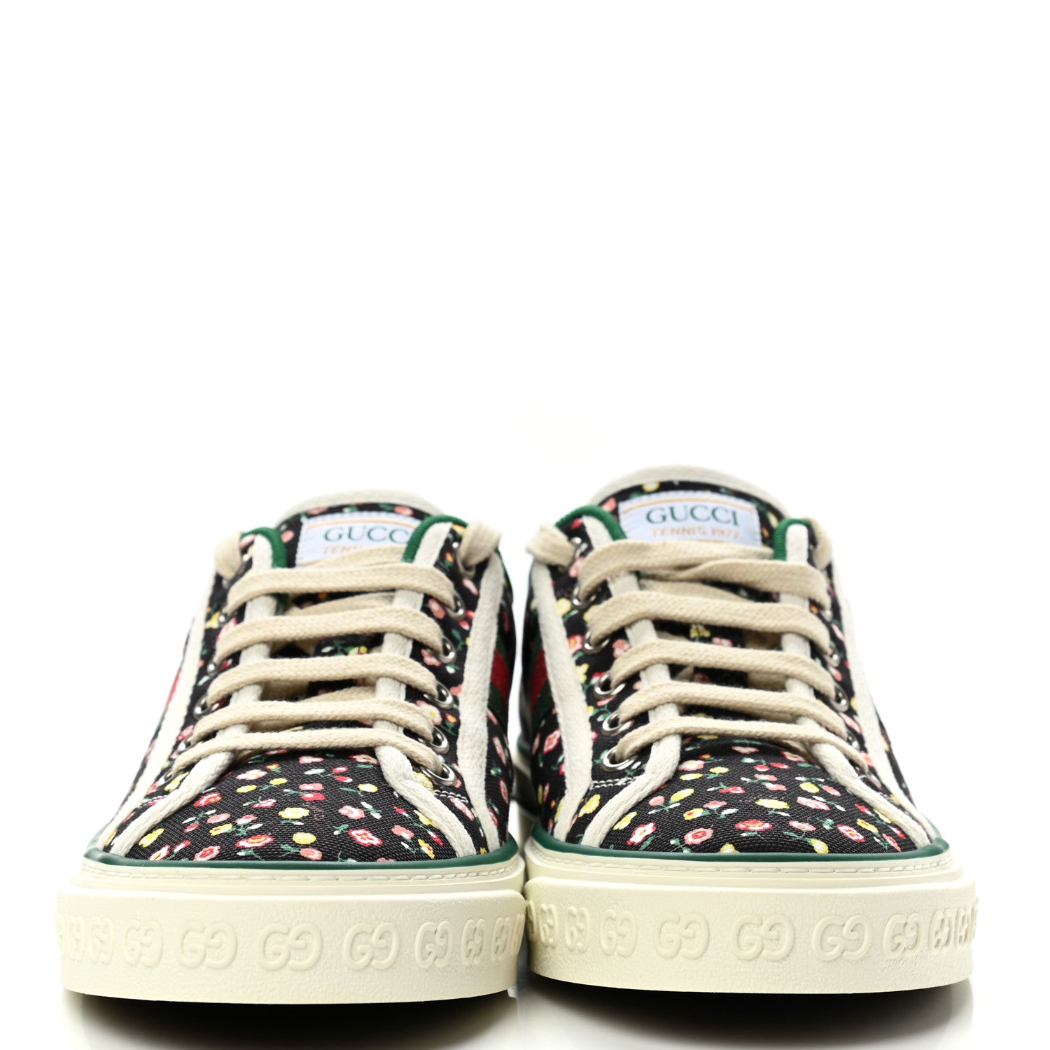 Gucci X LIBERTY OF LONDON Canvas Web Holly Print Womens 1977 Tennis Sneakers 38 Black Peach Mystic White 2 of 8