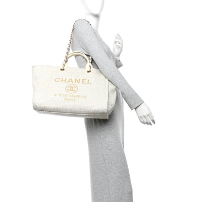 Chanel Lurex Boucle Medium Deauville Tote White 2 of 15