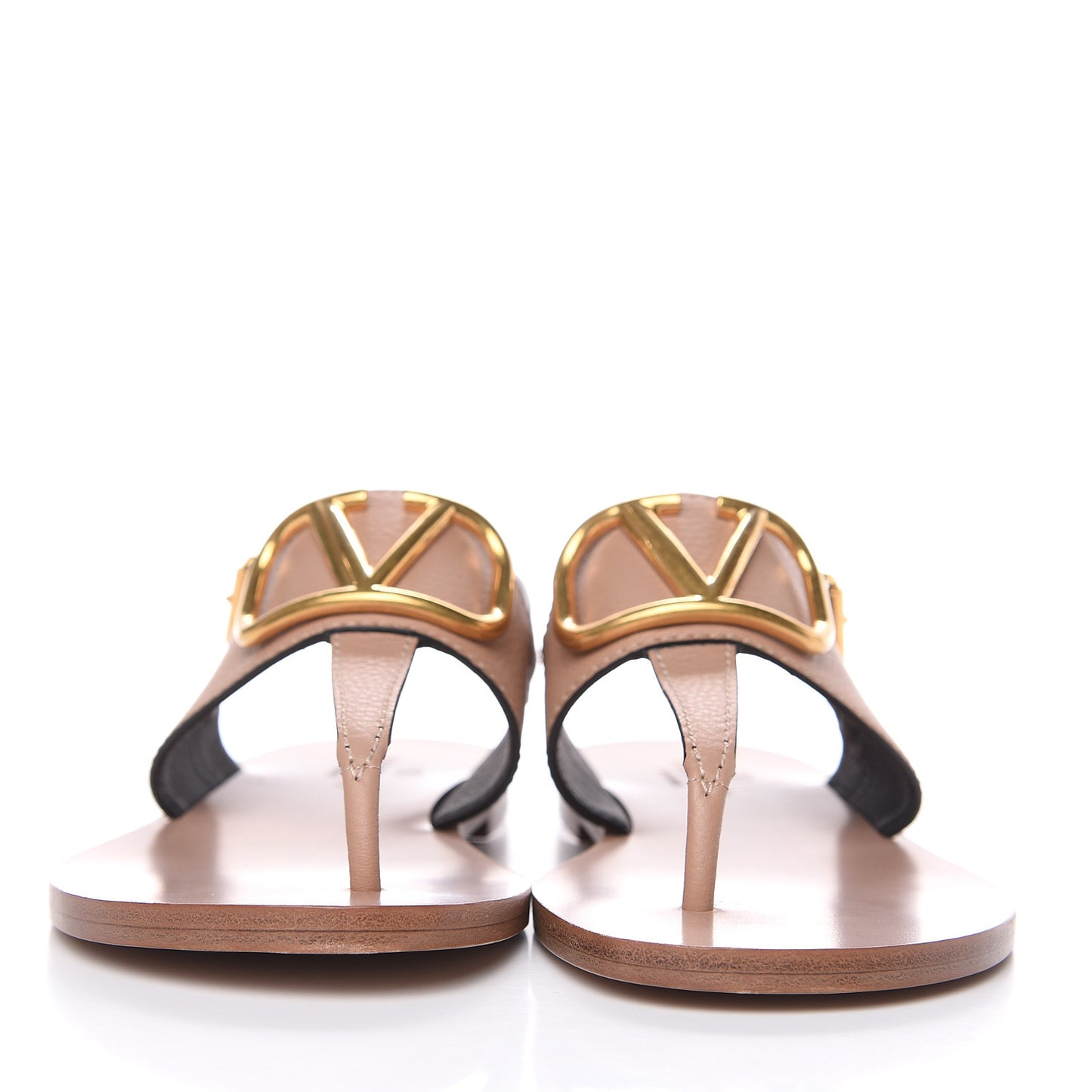 Grainy Cowhide Vlogo Slingback Flat Thong Sandals 36.5 Rose Cannelle