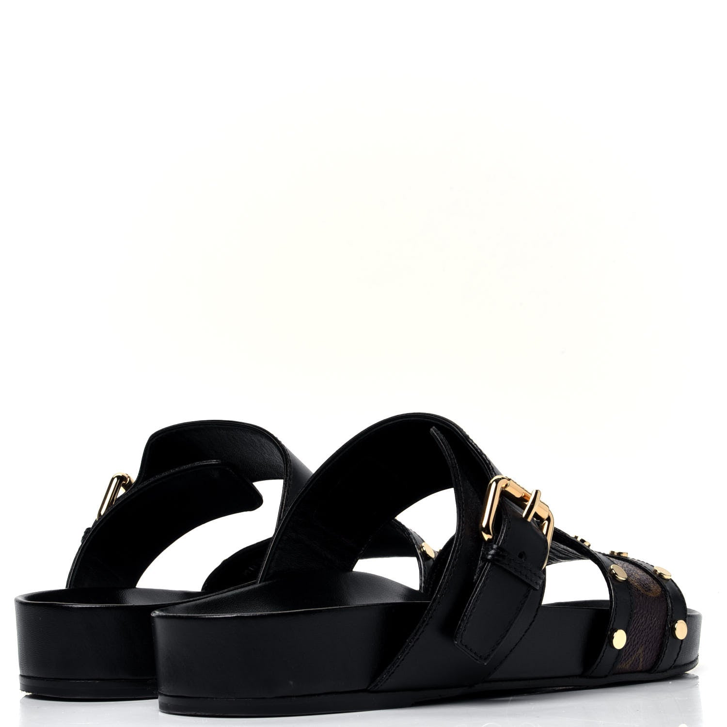 Louis Vuitton Bom Dia Flat Mule Sandals 37 Black 3 of 9