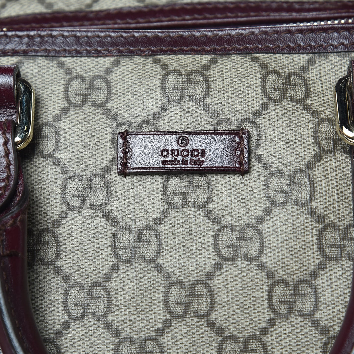 GG Plus Monogram Medium Joy Boston Bordeaux