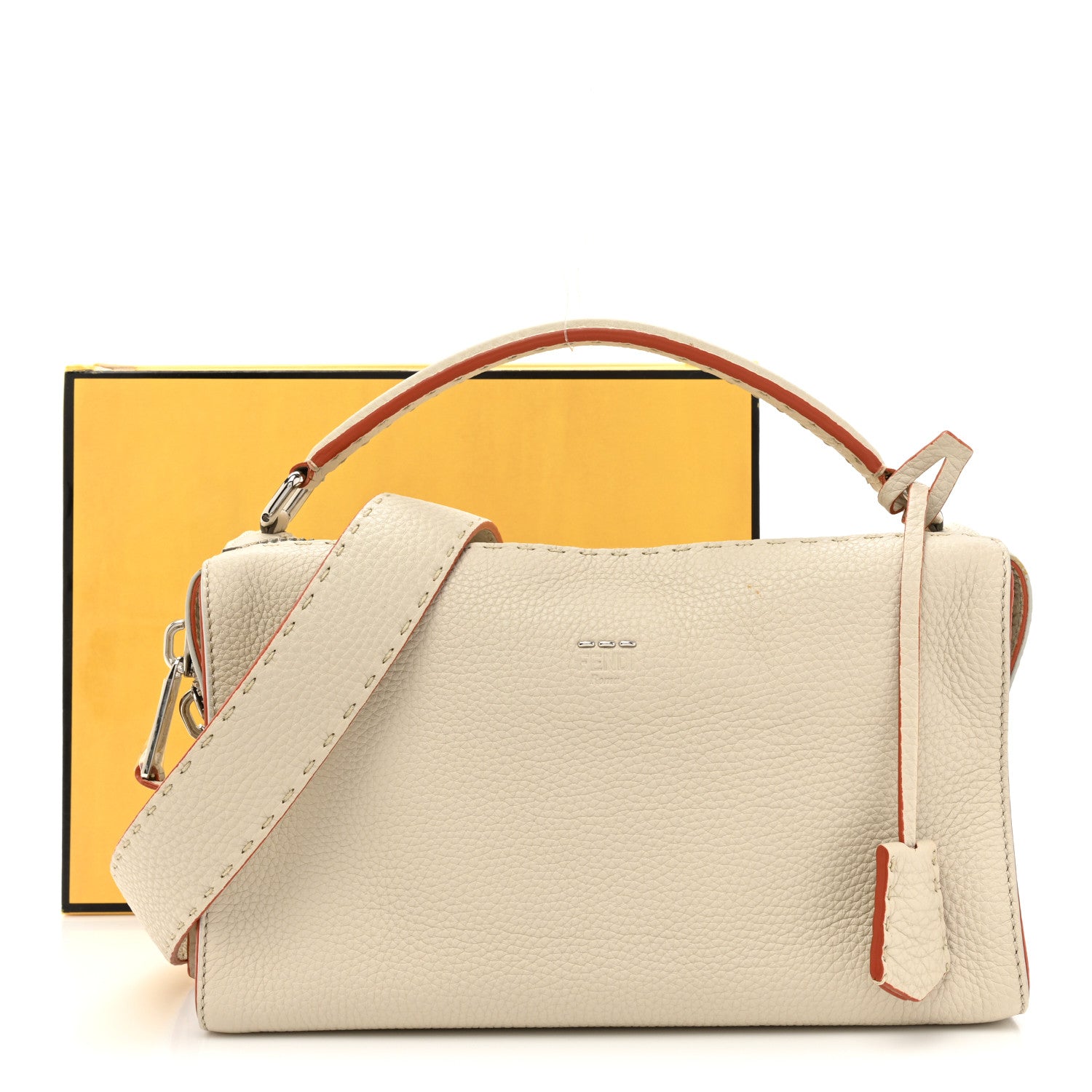 Fendi Cuoio Romano Selleria Lei Boston Tote Latte 14 of 14