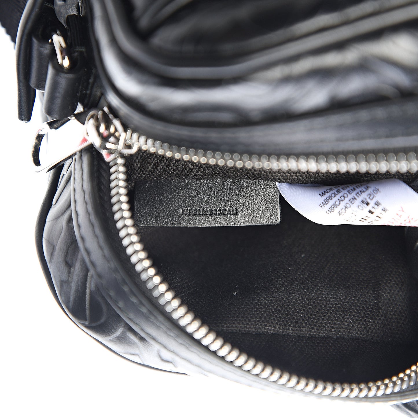 Calfskin Embossed Monogram Small Camera Bag Black