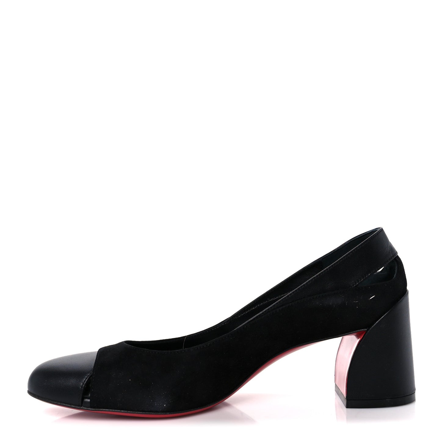 Suede Calfskin Miss Duvette 55mm Cap Toe Pumps 37.5 Black