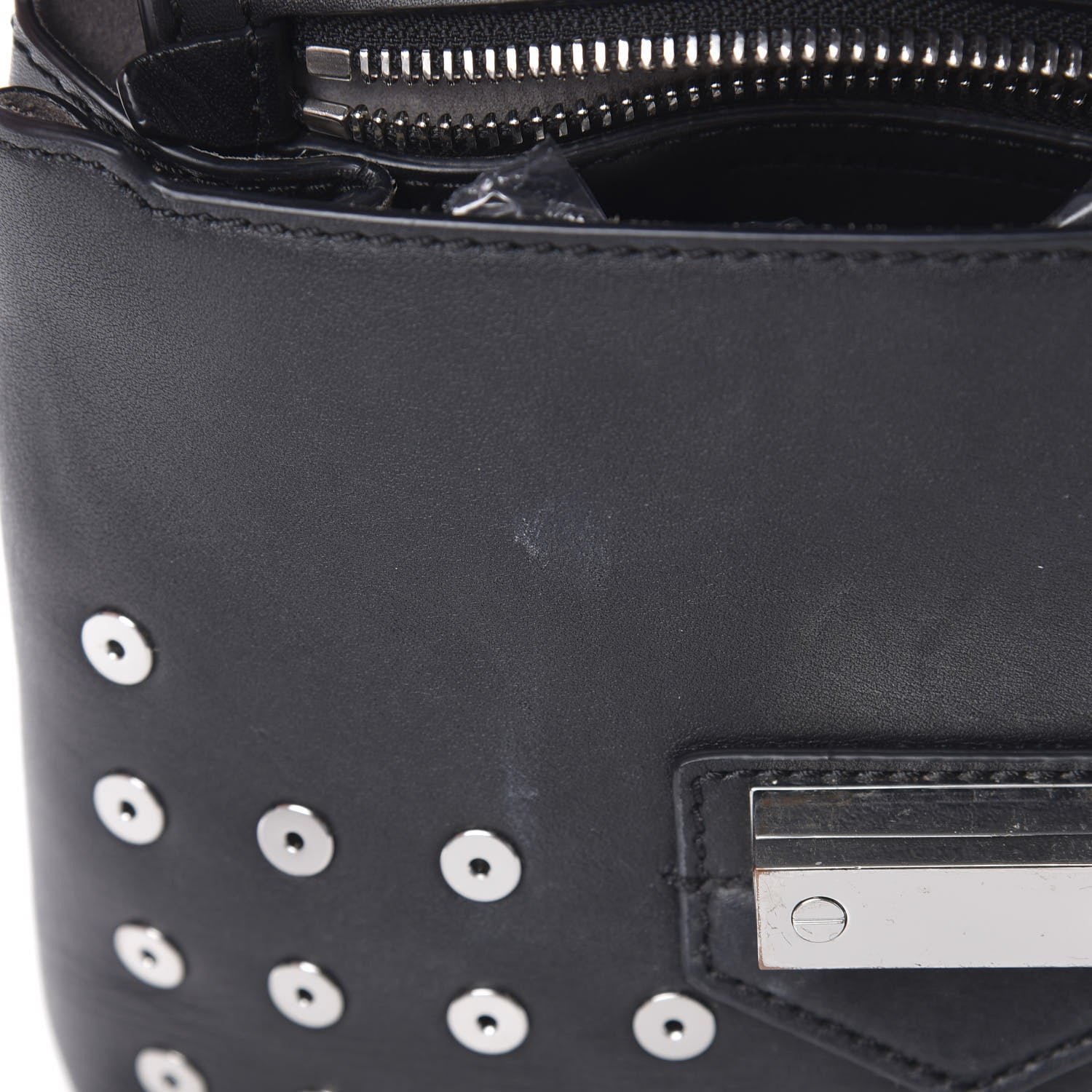 Alexander Wang Lambskin Small Eyelets Marion Tote Black Silver Hardware 12 of 16