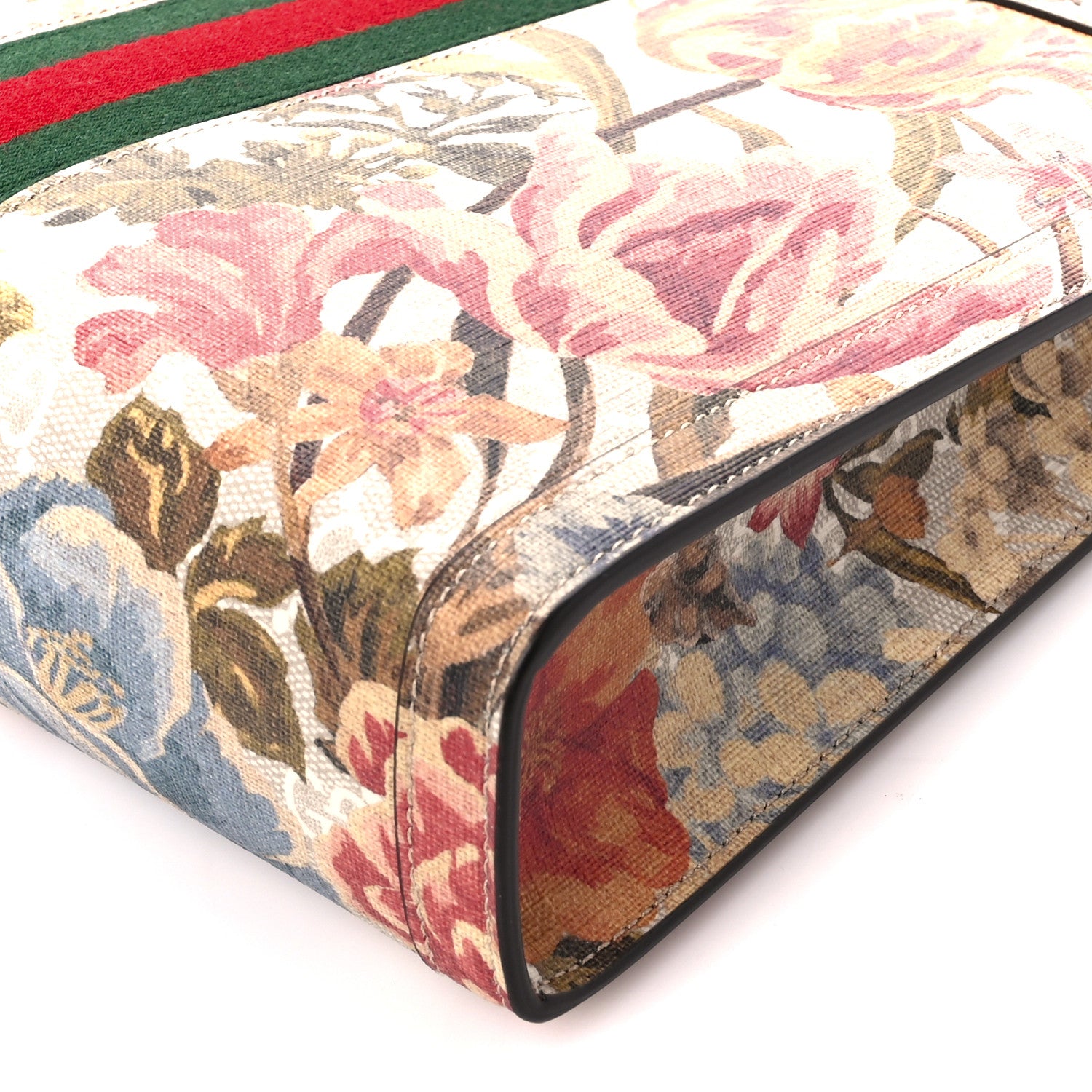 Gucci GG Supreme Monogram Water Flora Web Ophidia Pouch Beige White Multicolor 10 of 10
