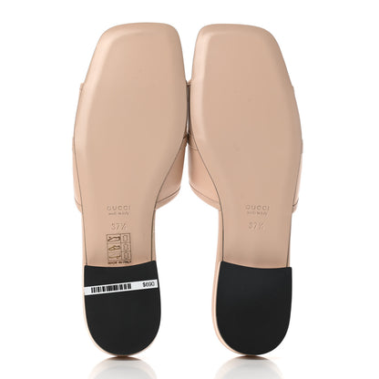 Gucci Nappa Horsebit Flat Slide Sandals 37.5 Skin Rose 6 of 9