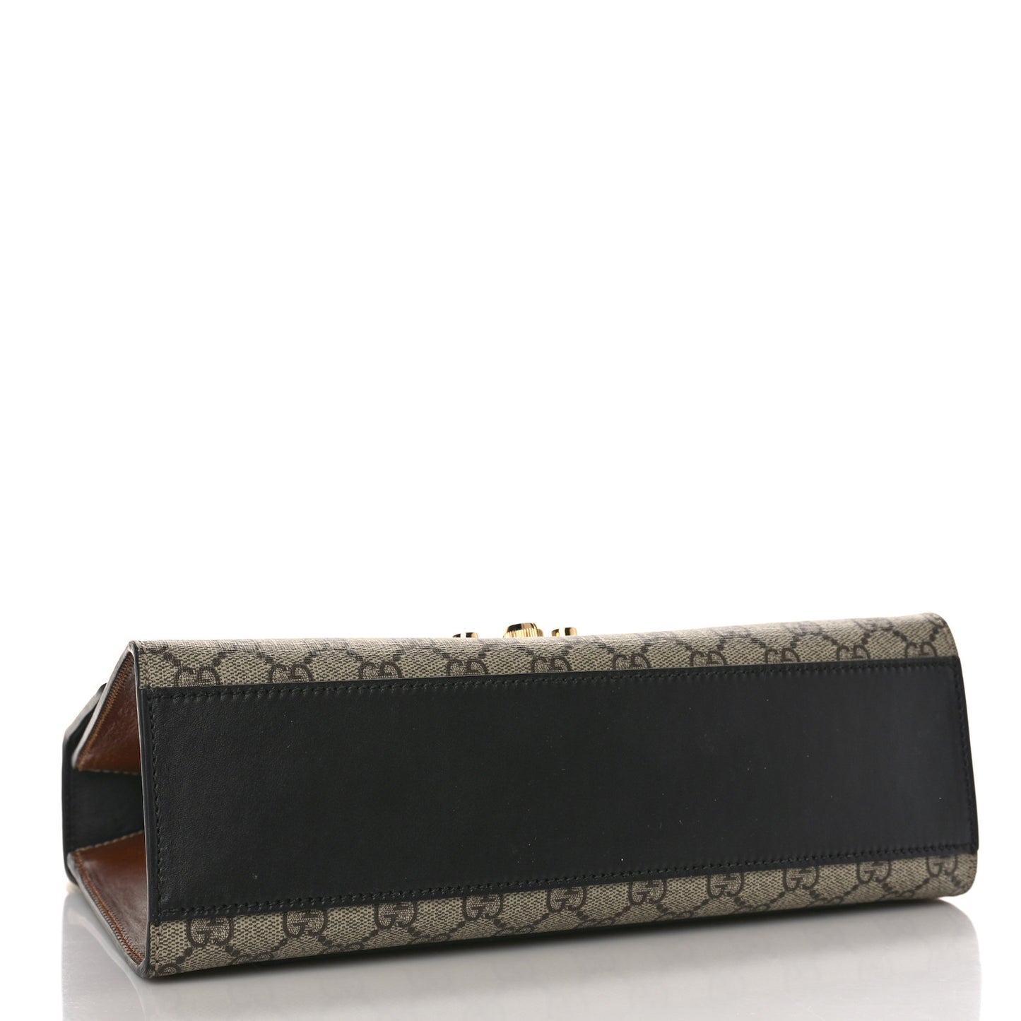 GG Supreme Monogram Calfskin Medium Padlock Shoulder Bag Beige Black Cuir