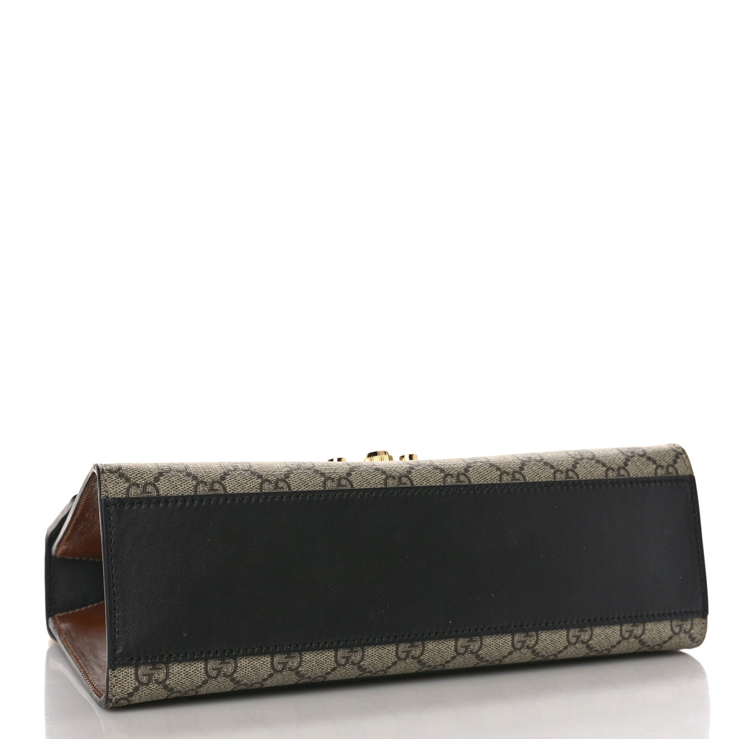 Gucci GG Supreme Monogram Calfskin Medium Padlock Shoulder Bag Beige Black Cuir 4 of 9