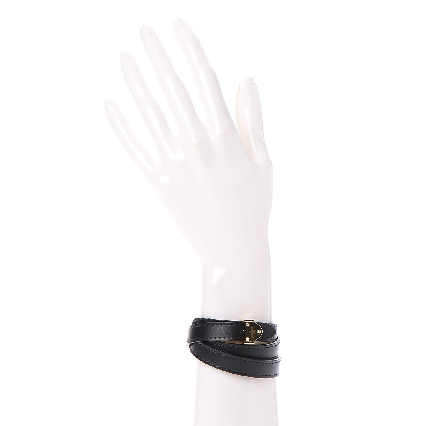 Calfskin Box It Bracelet 17 Black