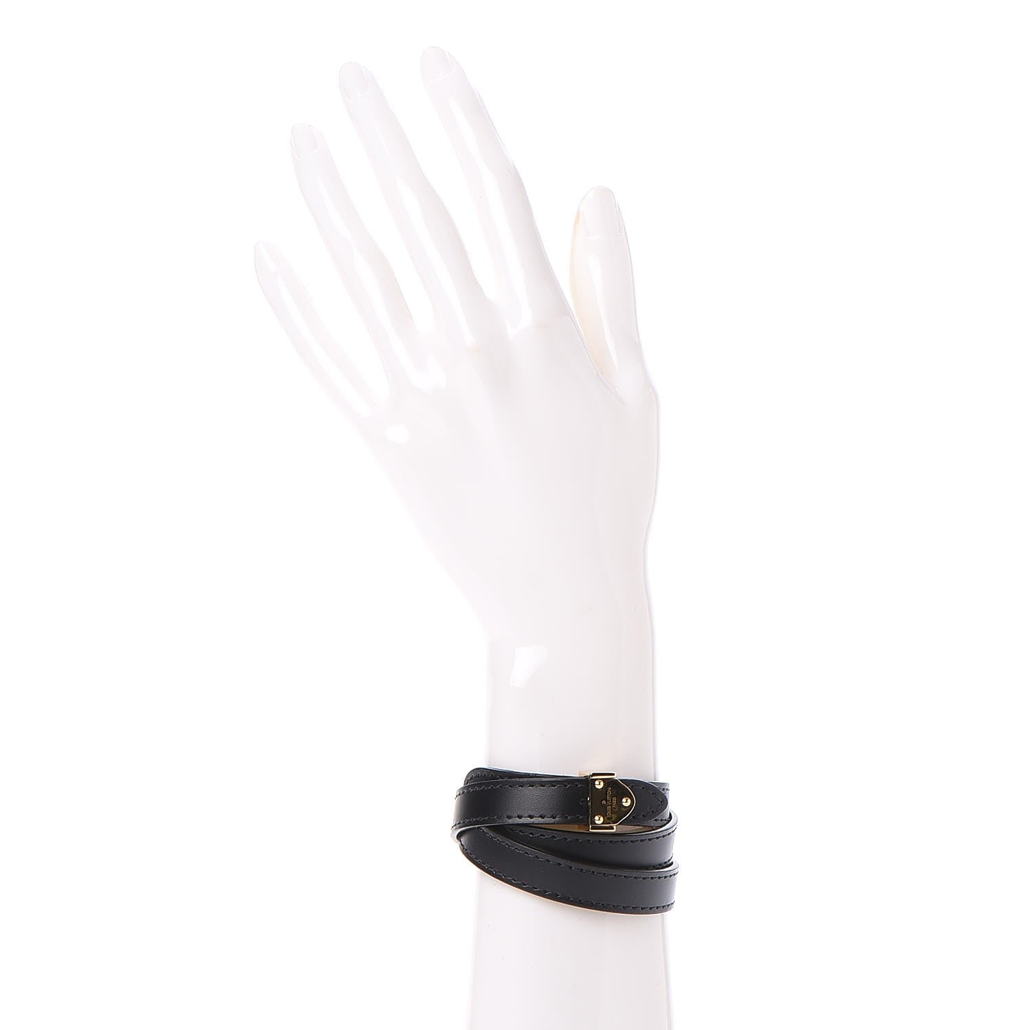 Louis Vuitton Calfskin Box It Bracelet 17 Black 2 of 5