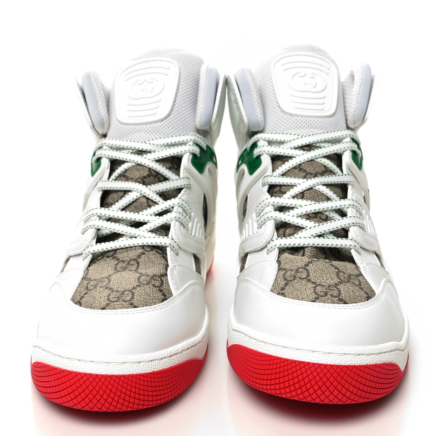 Demetra GG Supreme Monogram Mens Basket High Top Sneakers 9.5 Great White Beige Ebony