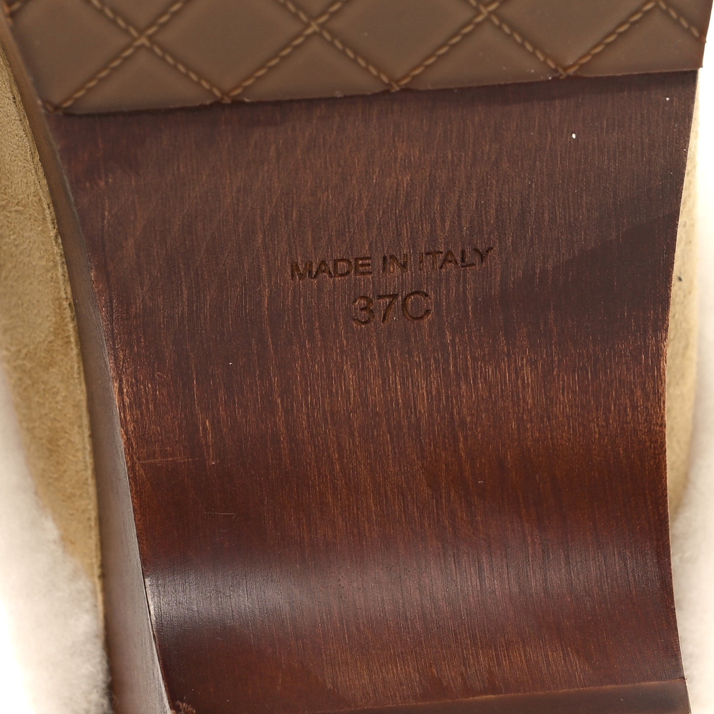 Suede Shearling CC Clogs 37 Beige