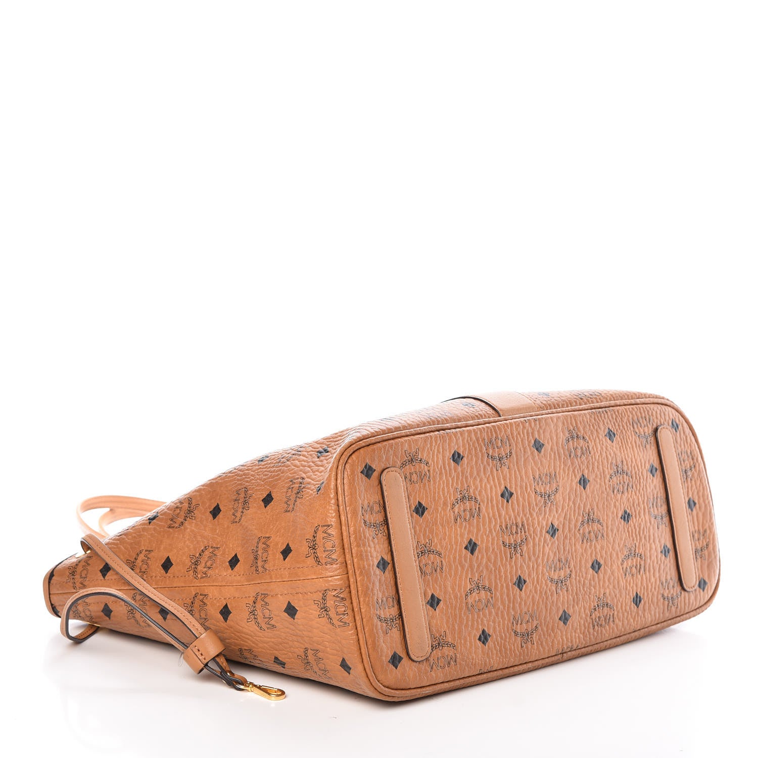 MCM Visetos Medium Liz Reversible Shopper Tote Cognac 7 of 18