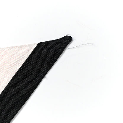 Chanel Silk Logo Slim Bandeau Scarf Ecru Black 5 of 7