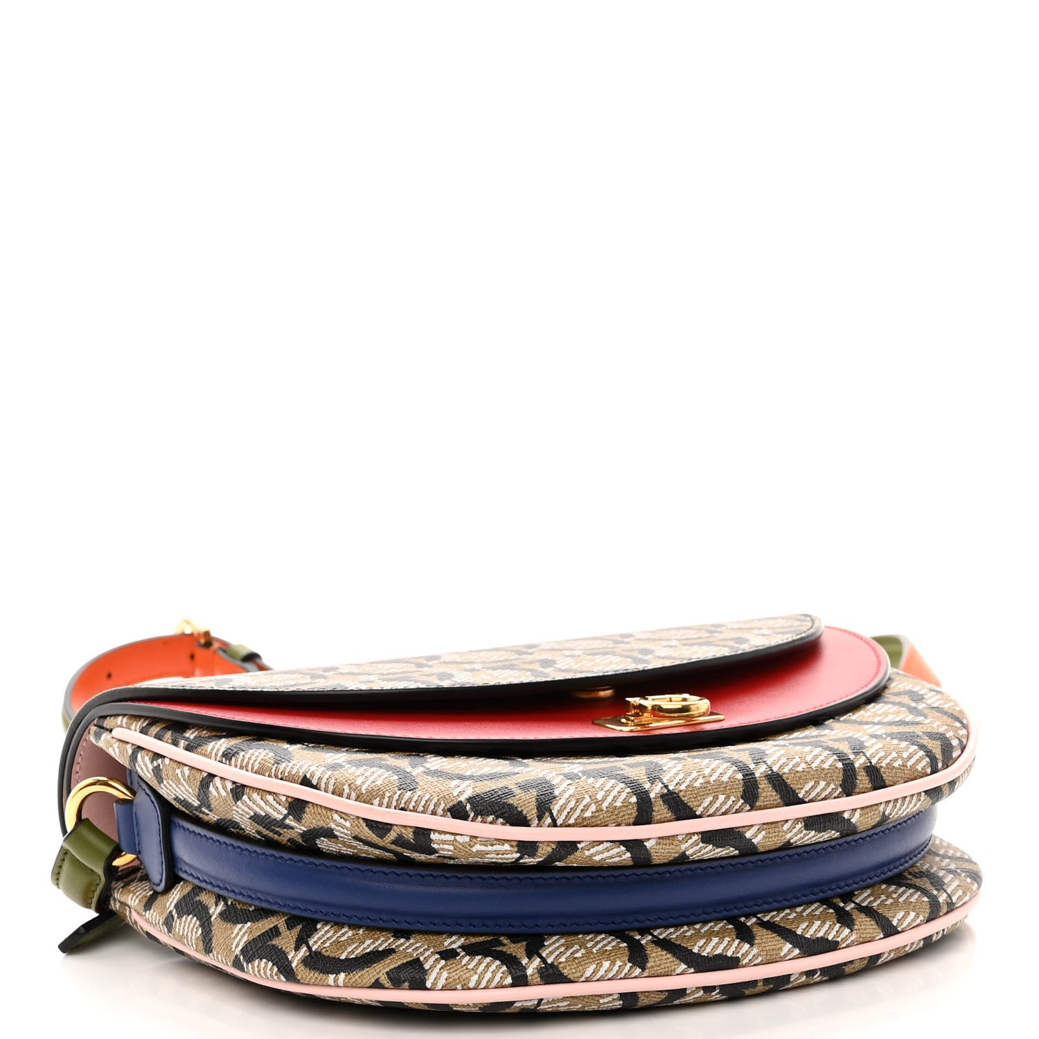 Salvatore Ferragamo Canvas Calfskin Gancini Saddle Bag Yellow Multicolor 4 of 11