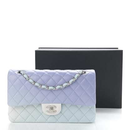 Chanel Perforated Lambskin Quilted Medium Double Flap Light Blue Light Purple White 11 of 11