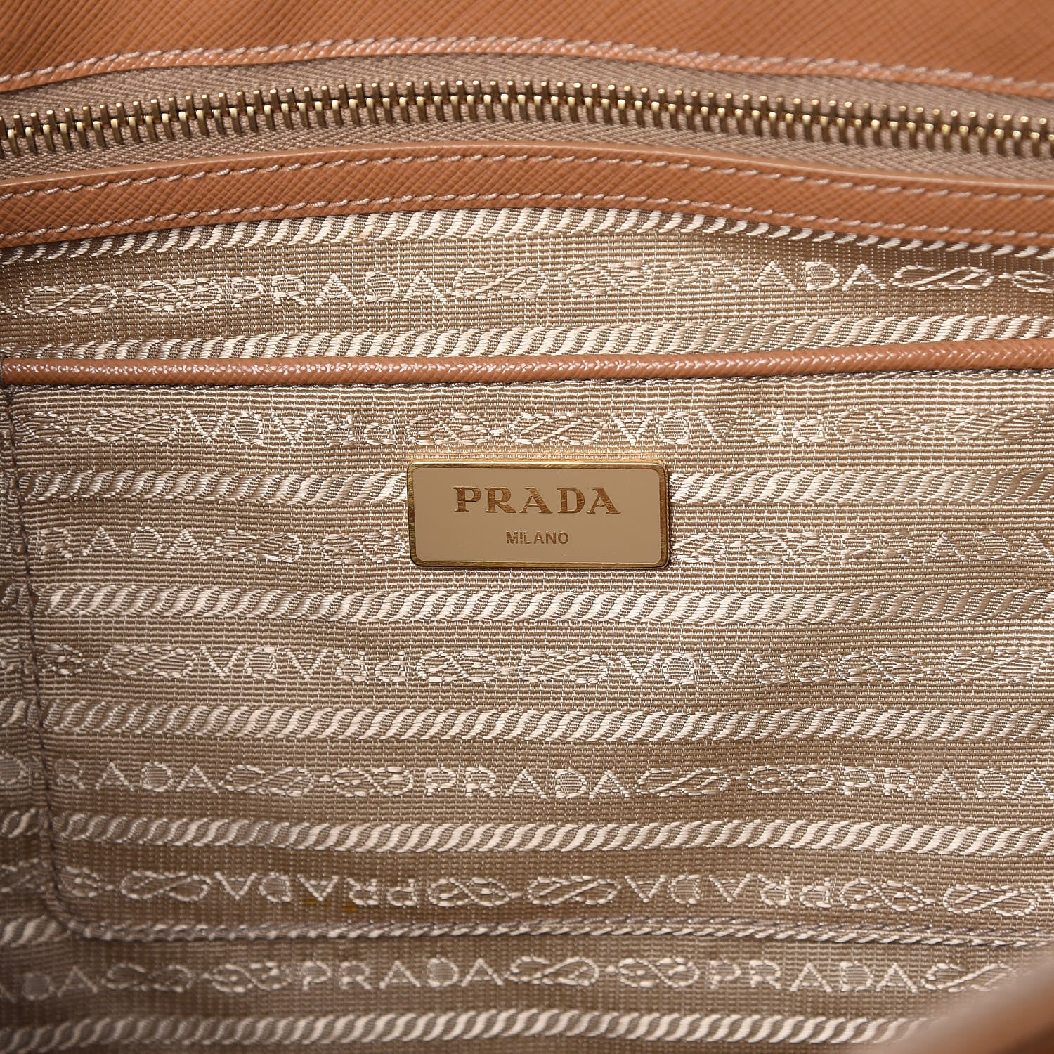 Prada Saffiano Large Galleria Double Zip Tote Caramel 8 of 21