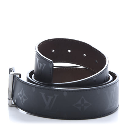 Louis Vuitton Monogram Eclipse Taigarama 40mm LV Initiales Reversible Belt 95 38 Black 2 of 5